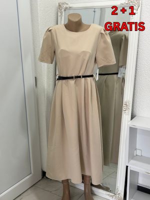 Classic Belted Midi Haljina