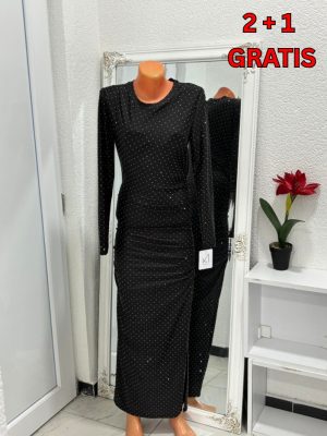 Polka Dots Long Sleeve Midi Haljina