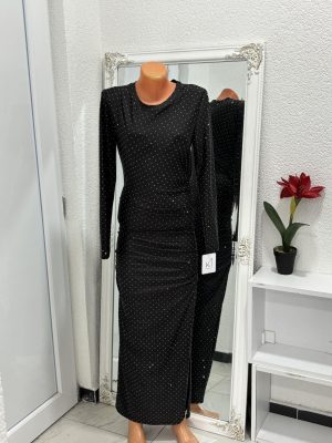 Polka Dots Long Sleeve Midi Haljina